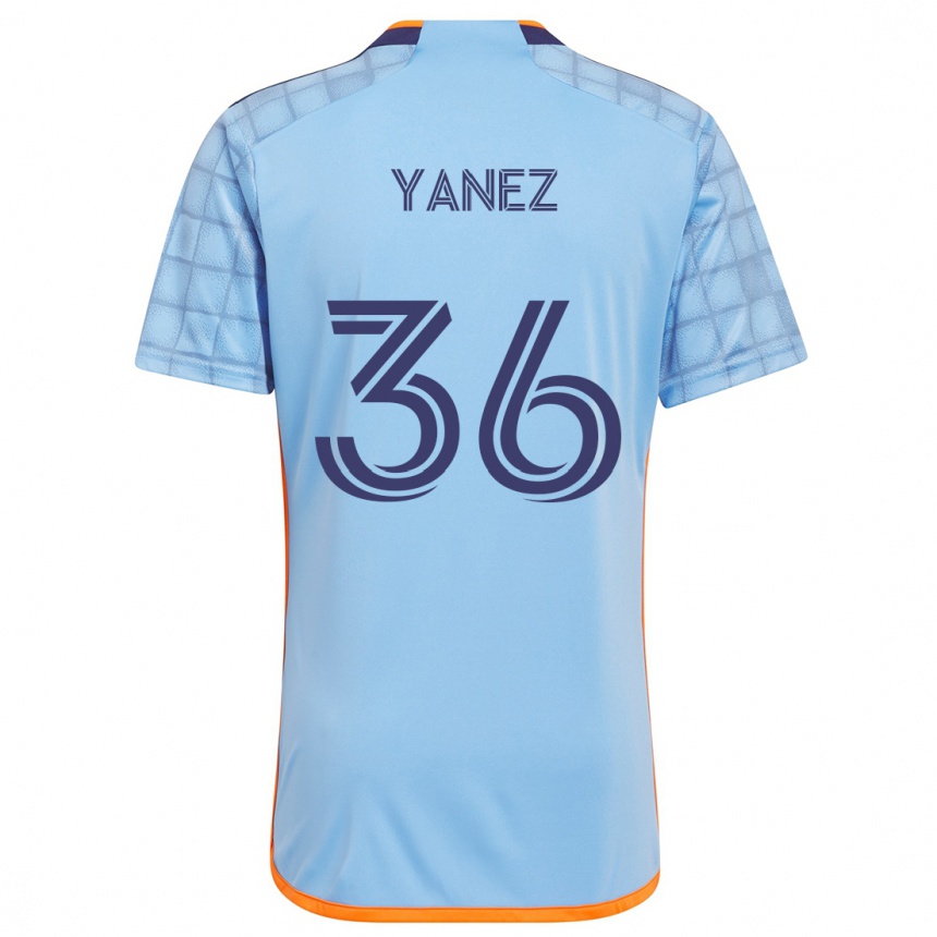 Hombre Fútbol Camiseta Zidane Yañez #36 Azul Naranja 1ª Equipación 2024/25 Argentina