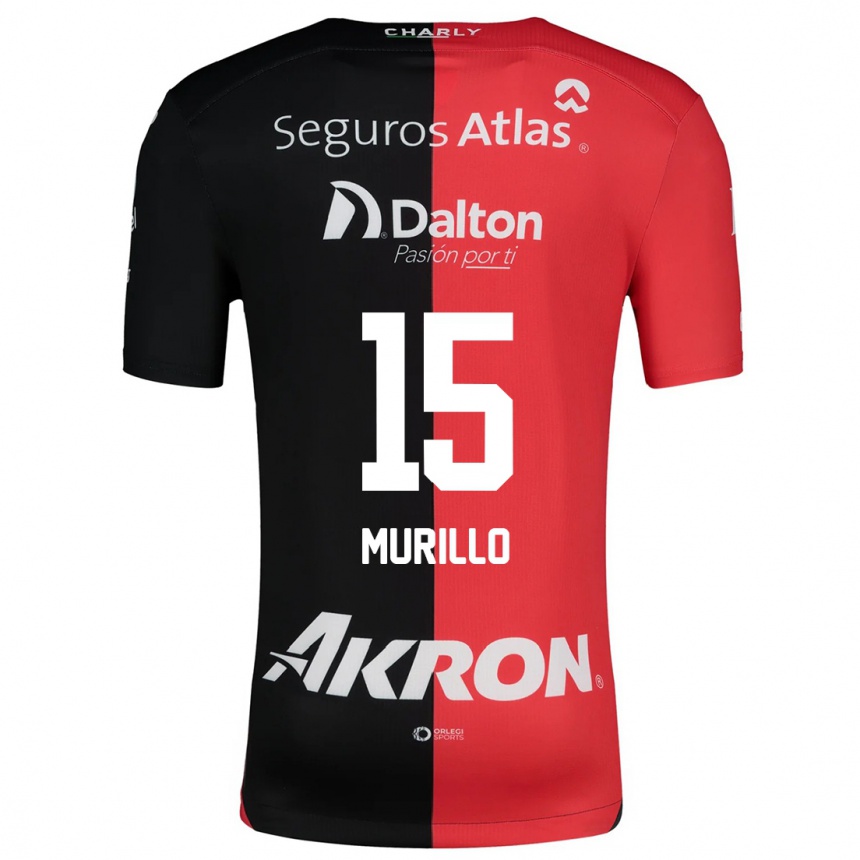 Hombre Fútbol Camiseta Jhon Murillo #15 Negro Rojo 1ª Equipación 2024/25 Argentina