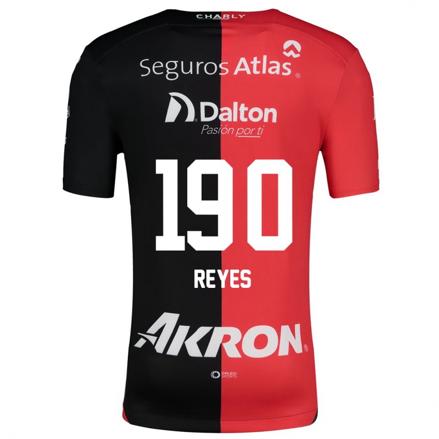 Hombre Fútbol Camiseta Óscar Reyes #190 Negro Rojo 1ª Equipación 2024/25 Argentina