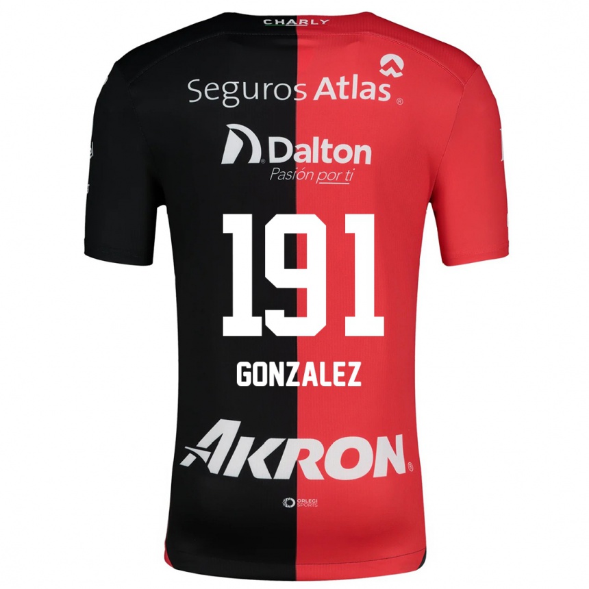 Hombre Fútbol Camiseta Juan González #191 Negro Rojo 1ª Equipación 2024/25 Argentina