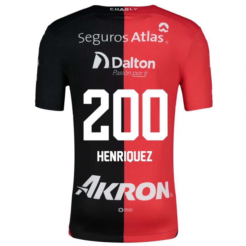 Hombre Fútbol Camiseta Carlos Henríquez #200 Negro Rojo 1ª Equipación 2024/25 Argentina