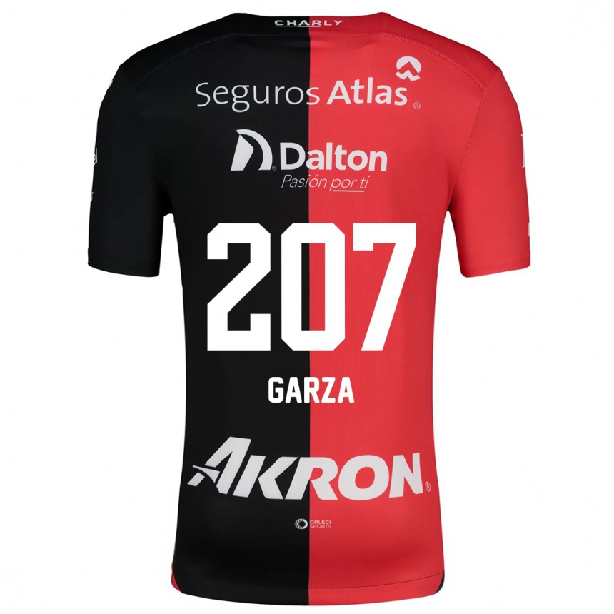 Hombre Fútbol Camiseta Rodolfo Garza #207 Negro Rojo 1ª Equipación 2024/25 Argentina