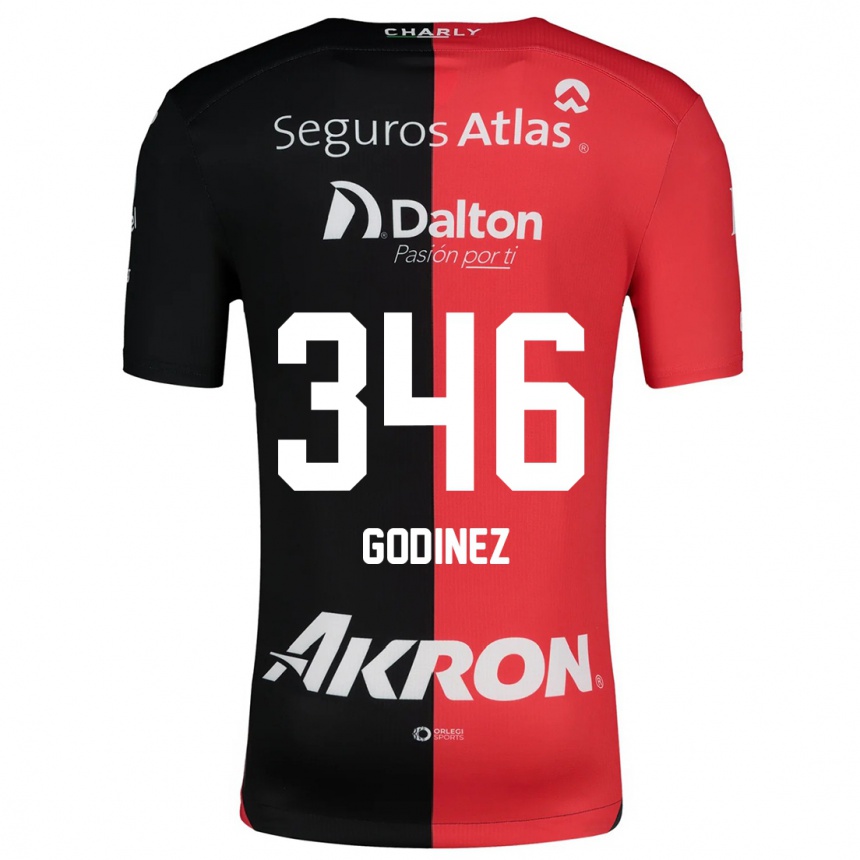 Hombre Fútbol Camiseta Olmo Godínez #346 Negro Rojo 1ª Equipación 2024/25 Argentina