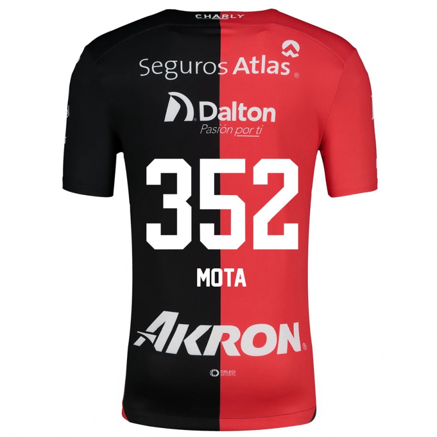 Hombre Fútbol Camiseta Noé Mota #352 Negro Rojo 1ª Equipación 2024/25 Argentina