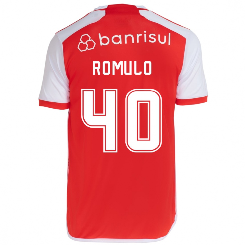 Hombre Fútbol Camiseta Rômulo #40 Rojo Blanco 1ª Equipación 2024/25 Argentina