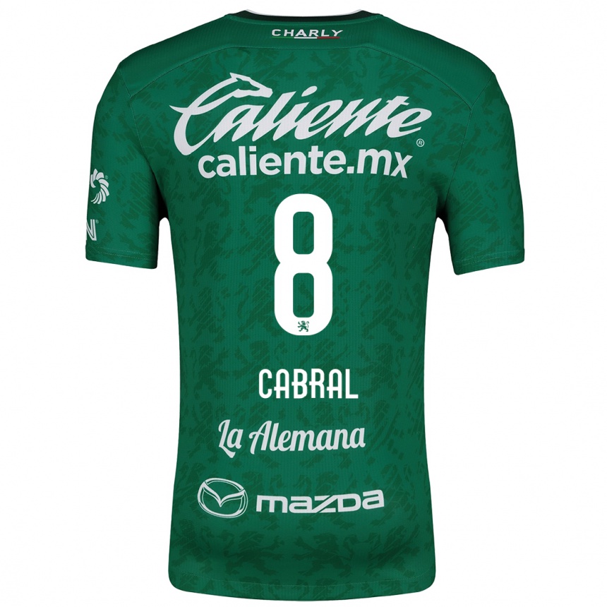 Hombre Fútbol Camiseta Luciano Cabral #8 Verde Blanco 1ª Equipación 2024/25 Argentina