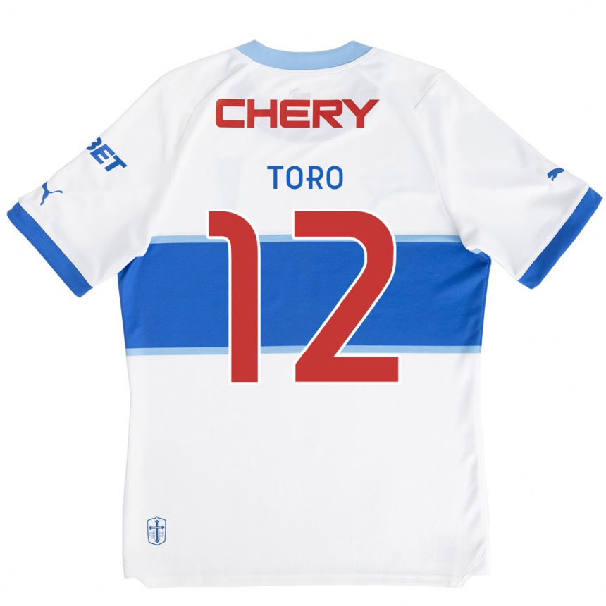 Hombre Fútbol Camiseta Ian Toro #12 Blanco Azul 1ª Equipación 2024/25 Argentina