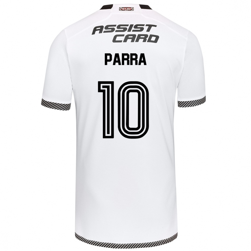 Hombre Fútbol Camiseta Pablo Parra #10 Blanco Negro 1ª Equipación 2024/25 Argentina