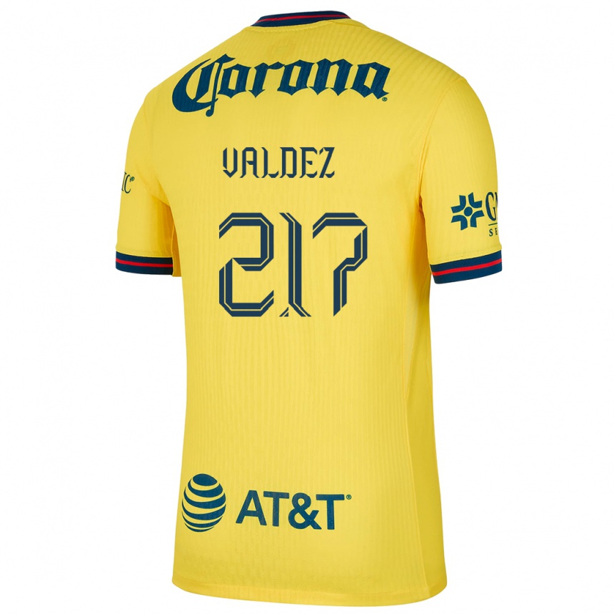 Hombre Fútbol Camiseta Víctor Valdez #217 Amarillo Azul 1ª Equipación 2024/25 Argentina