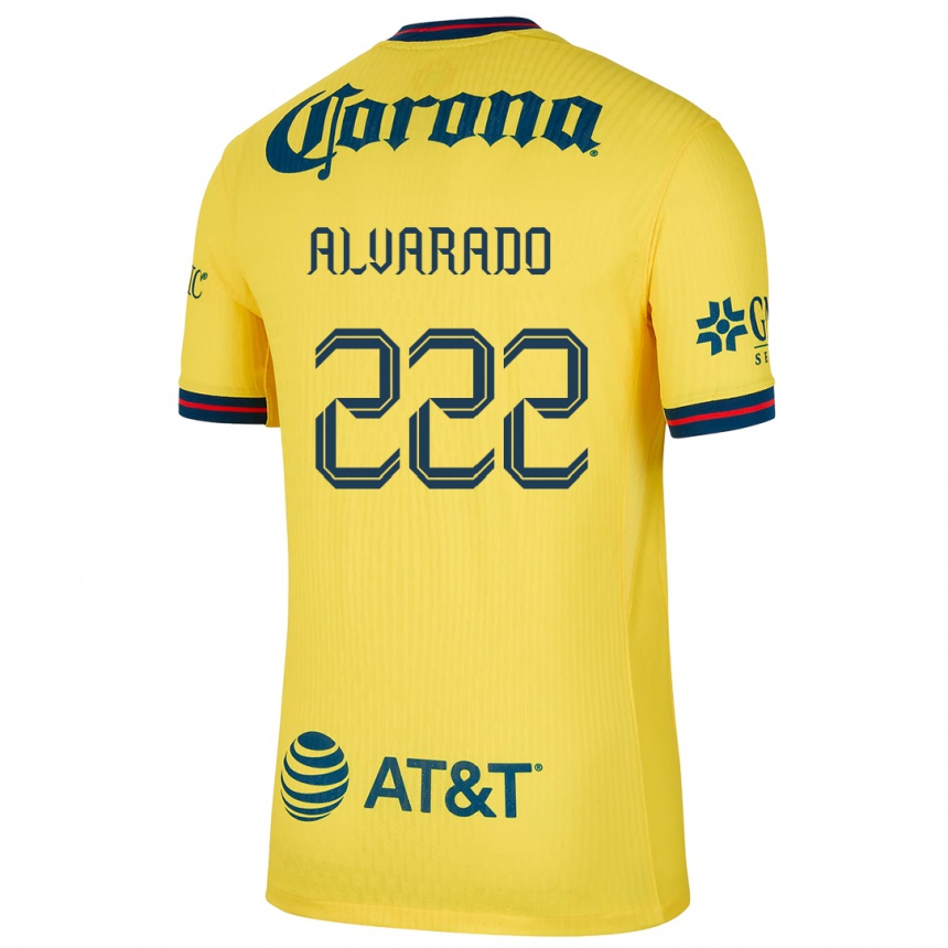 Hombre Fútbol Camiseta Daniel Alvarado #222 Amarillo Azul 1ª Equipación 2024/25 Argentina