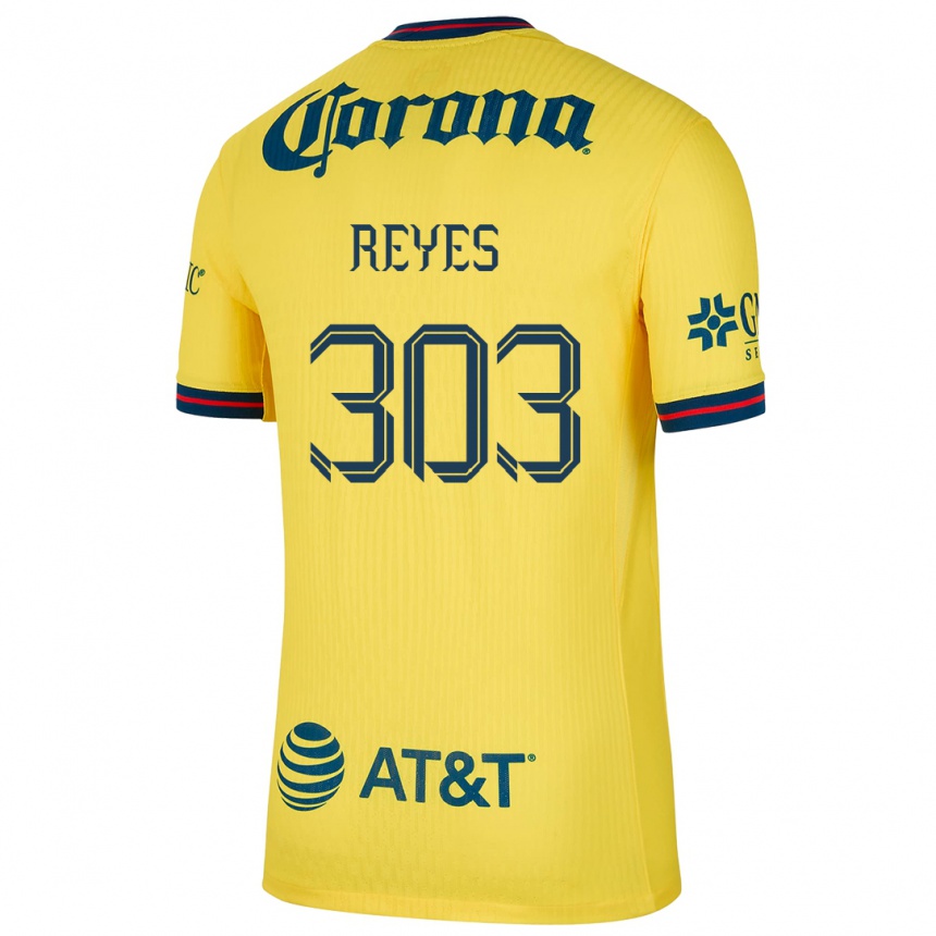 Hombre Fútbol Camiseta Diego Reyes #303 Amarillo Azul 1ª Equipación 2024/25 Argentina