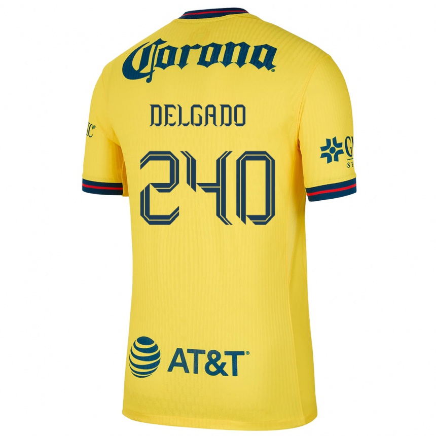 Hombre Fútbol Camiseta Gael Delgado #240 Amarillo Azul 1ª Equipación 2024/25 Argentina