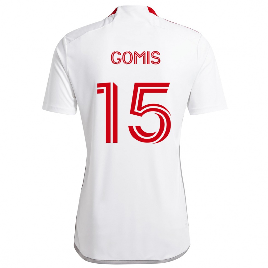 Hombre Fútbol Camiseta Nicksoen Gomis #15 Blanco Rojo 2ª Equipación 2024/25 Argentina