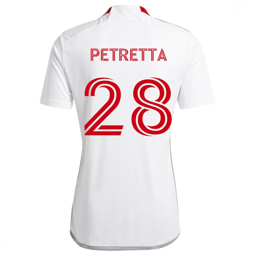 Hombre Fútbol Camiseta Raoul Petretta #28 Blanco Rojo 2ª Equipación 2024/25 Argentina