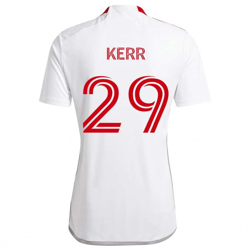 Hombre Fútbol Camiseta Deandre Kerr #29 Blanco Rojo 2ª Equipación 2024/25 Argentina