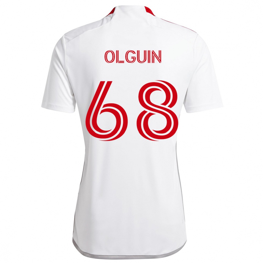 Hombre Fútbol Camiseta Lucas Olguin #68 Blanco Rojo 2ª Equipación 2024/25 Argentina