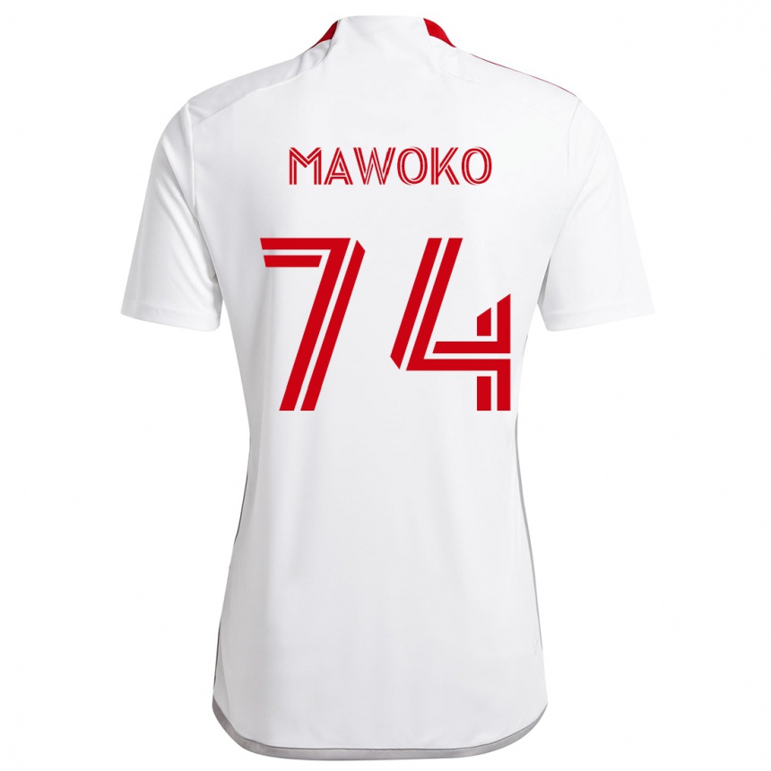 Hombre Fútbol Camiseta Kundai Mawoko #74 Blanco Rojo 2ª Equipación 2024/25 Argentina