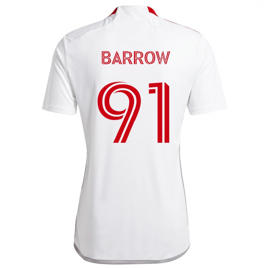 Hombre Fútbol Camiseta Dékwon Barrow #91 Blanco Rojo 2ª Equipación 2024/25 Argentina