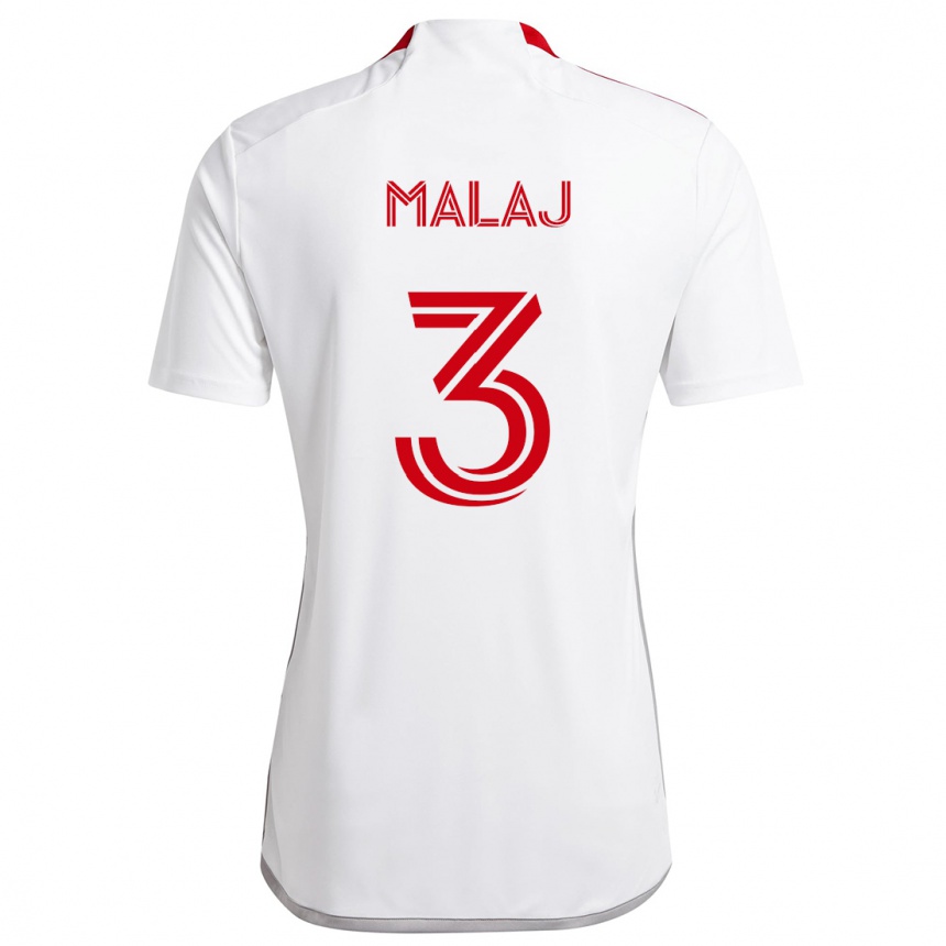 Hombre Fútbol Camiseta Albert Malaj #3 Blanco Rojo 2ª Equipación 2024/25 Argentina