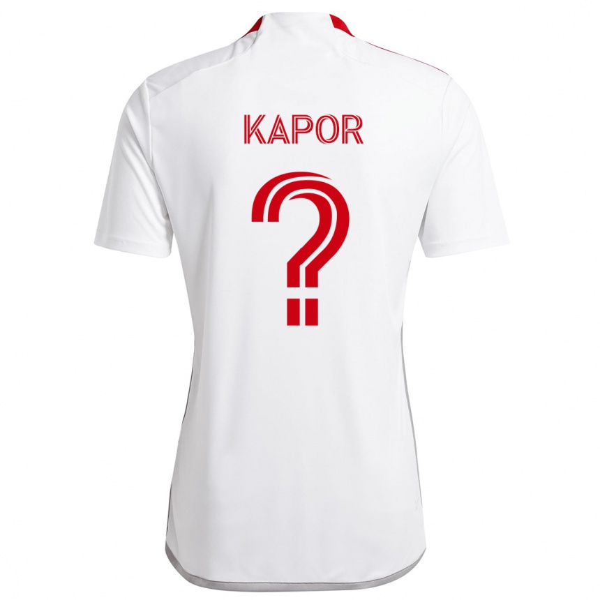 Hombre Fútbol Camiseta Stefan Kapor #0 Blanco Rojo 2ª Equipación 2024/25 Argentina