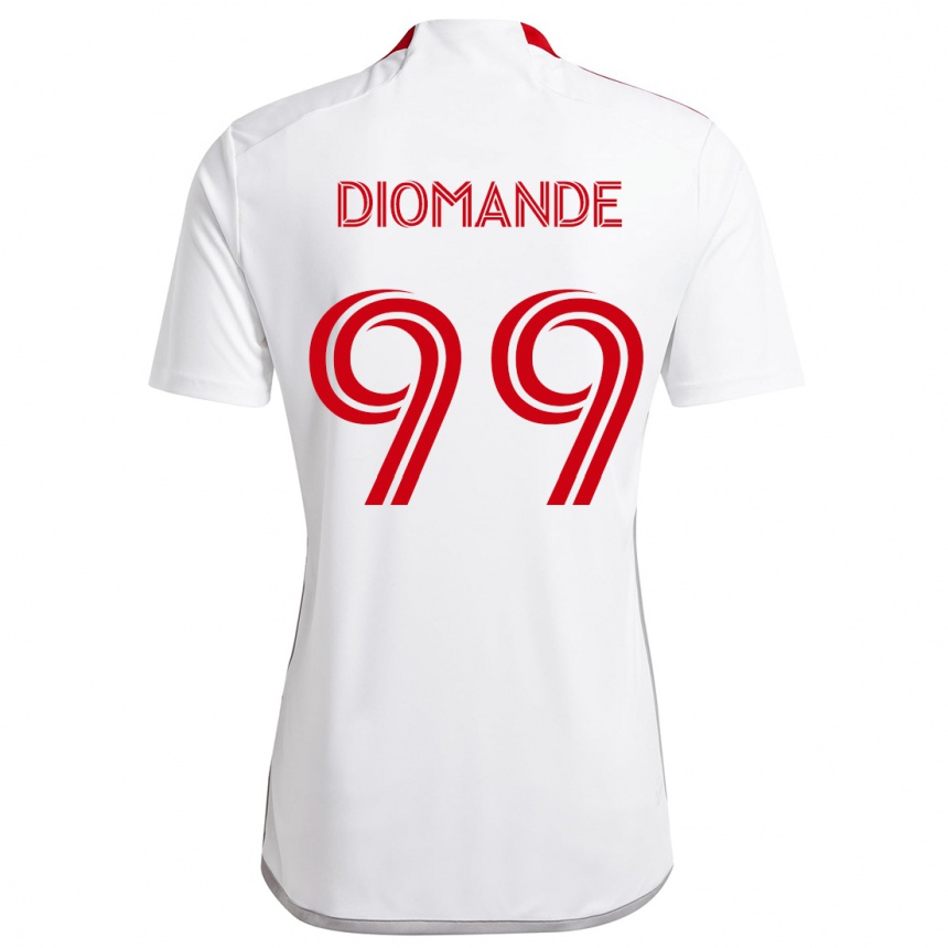 Hombre Fútbol Camiseta Adama Diomande #99 Blanco Rojo 2ª Equipación 2024/25 Argentina