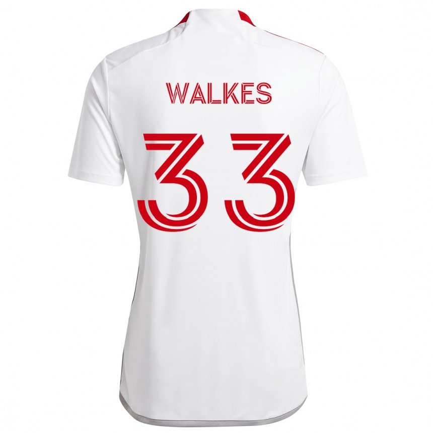 Hombre Fútbol Camiseta Reshaun Walkes #33 Blanco Rojo 2ª Equipación 2024/25 Argentina