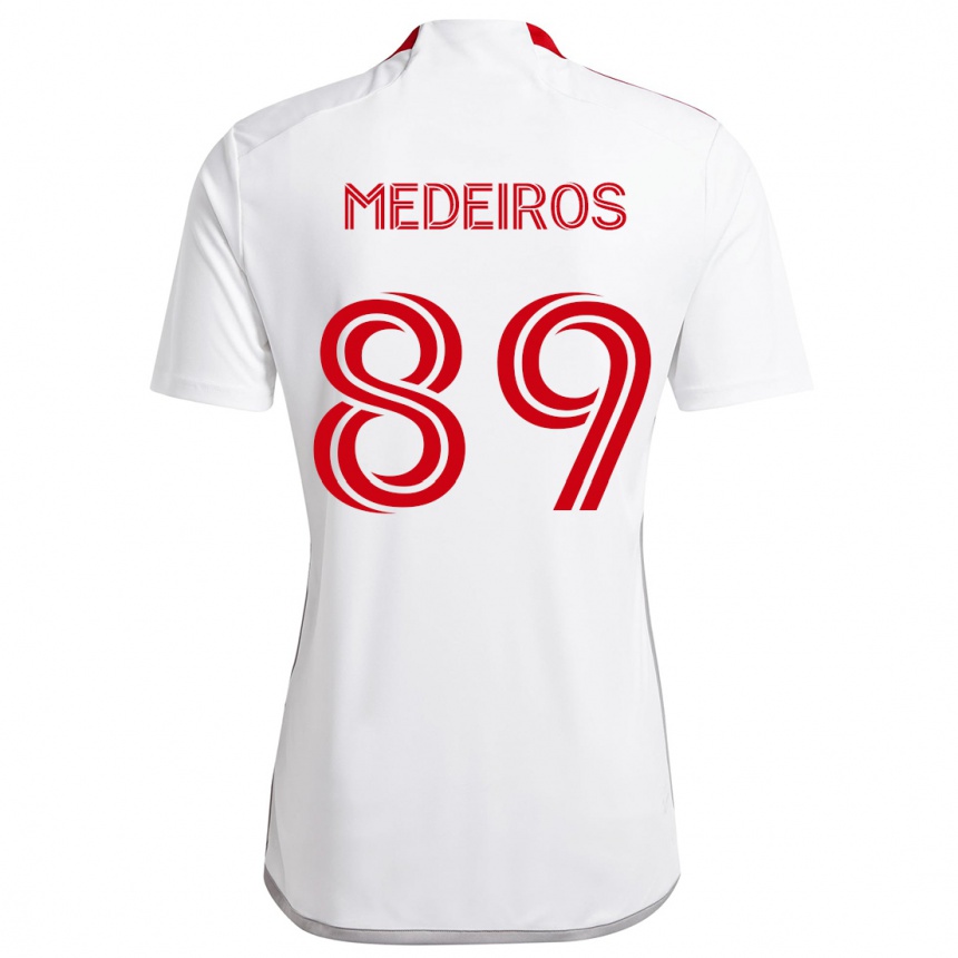 Hombre Fútbol Camiseta Matthew Medeiros #89 Blanco Rojo 2ª Equipación 2024/25 Argentina