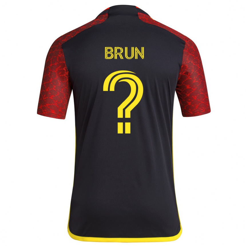 Hombre Fútbol Camiseta Shaun Brun #0 Negro Rojo 2ª Equipación 2024/25 Argentina