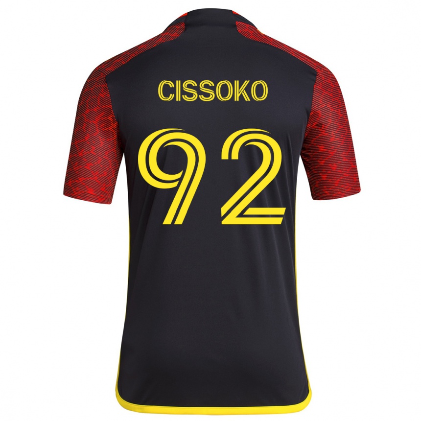 Hombre Fútbol Camiseta Abdoulaye Cissoko #92 Negro Rojo 2ª Equipación 2024/25 Argentina