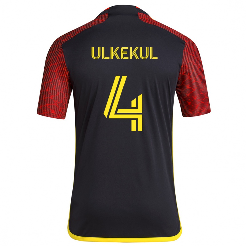 Hombre Fútbol Camiseta Jodi Ulkekul #4 Negro Rojo 2ª Equipación 2024/25 Argentina