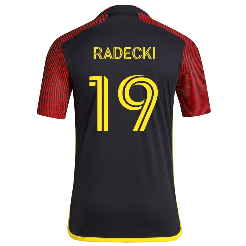 Hombre Fútbol Camiseta Taylor Radecki #19 Negro Rojo 2ª Equipación 2024/25 Argentina