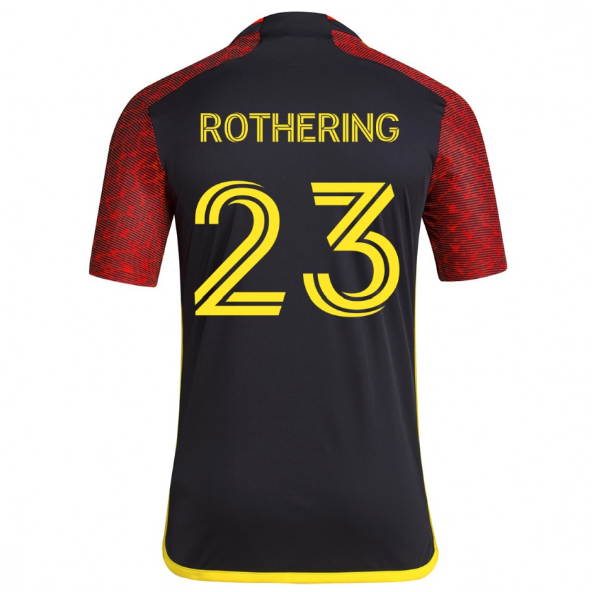 Hombre Fútbol Camiseta Holly Rothering #23 Negro Rojo 2ª Equipación 2024/25 Argentina