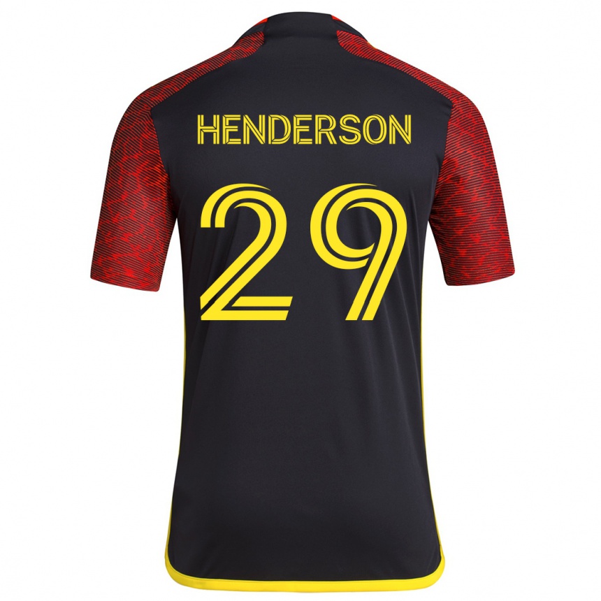 Hombre Fútbol Camiseta Anna Henderson #29 Negro Rojo 2ª Equipación 2024/25 Argentina