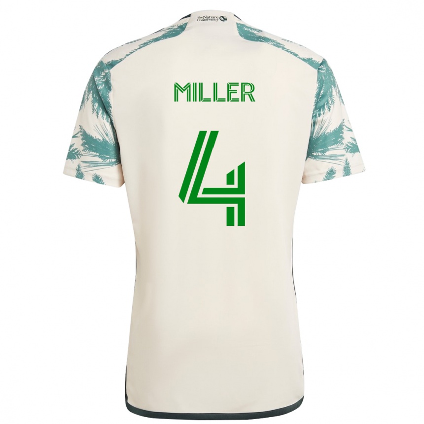 Hombre Fútbol Camiseta Kamal Miller #4 Beige Marrón 2ª Equipación 2024/25 Argentina