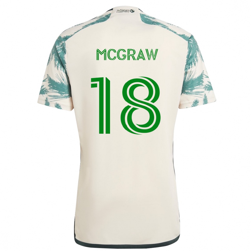 Hombre Fútbol Camiseta Zac Mcgraw #18 Beige Marrón 2ª Equipación 2024/25 Argentina