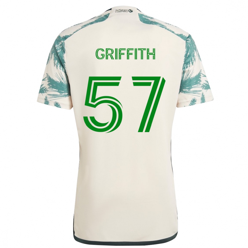 Hombre Fútbol Camiseta Víctor Griffith #57 Beige Marrón 2ª Equipación 2024/25 Argentina