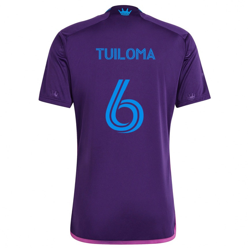 Hombre Fútbol Camiseta Bill Tuiloma #6 Azul Morado 2ª Equipación 2024/25 Argentina