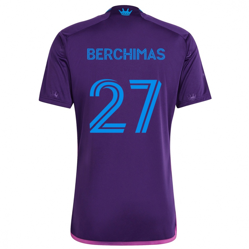 Hombre Fútbol Camiseta Nimfasha Berchimas #27 Azul Morado 2ª Equipación 2024/25 Argentina