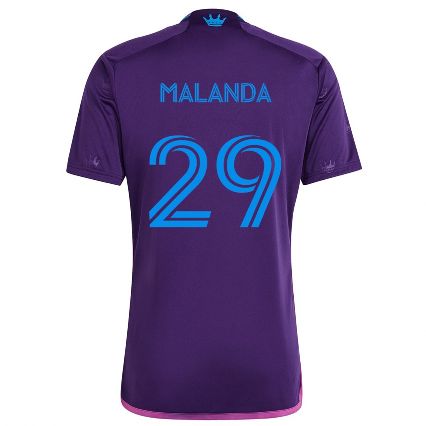 Hombre Fútbol Camiseta Adilson Malanda #29 Azul Morado 2ª Equipación 2024/25 Argentina