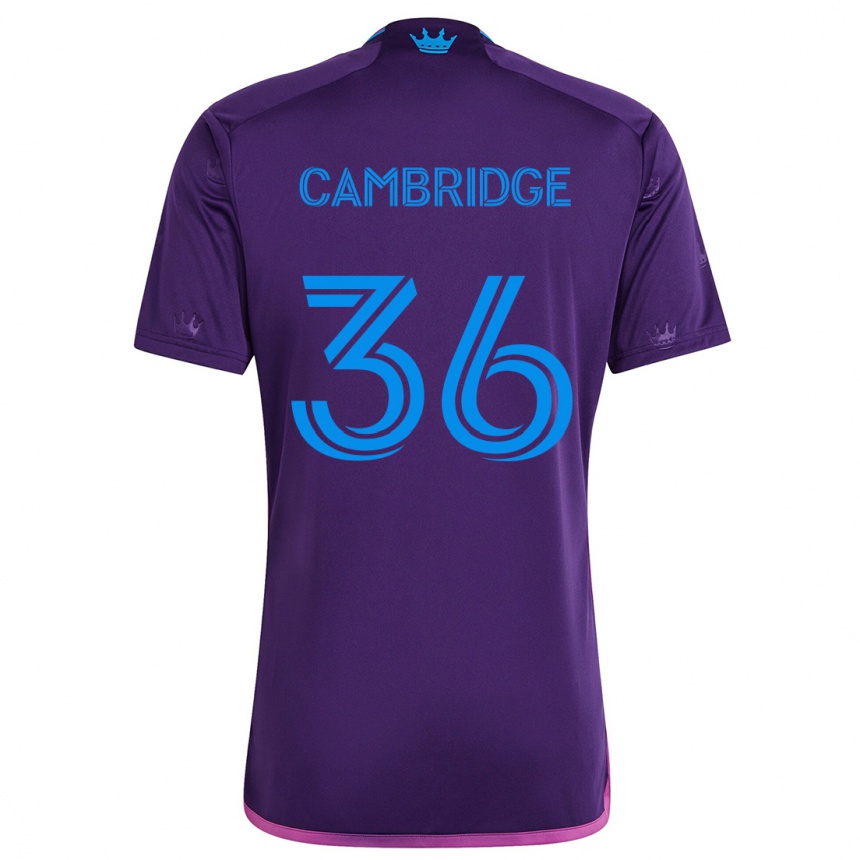 Hombre Fútbol Camiseta Brandon Cambridge #36 Azul Morado 2ª Equipación 2024/25 Argentina