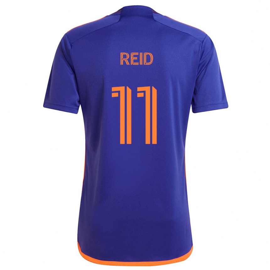 Hombre Fútbol Camiseta Isaiah Reid #11 Púrpura Naranja 2ª Equipación 2024/25 Argentina