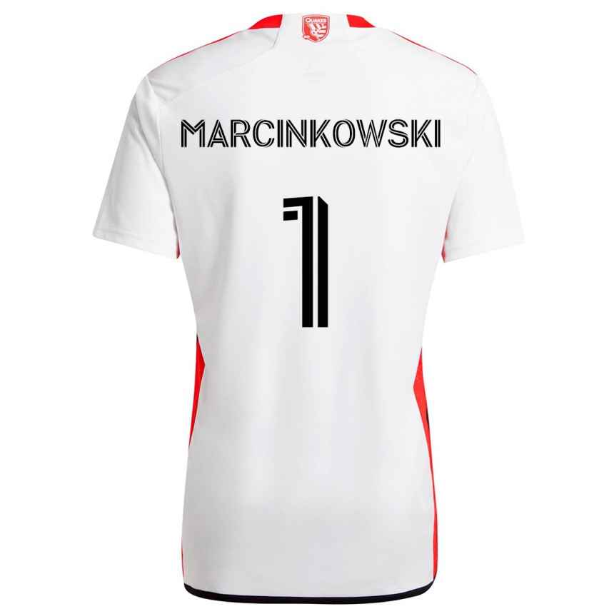 Hombre Fútbol Camiseta Jt Marcinkowski #1 Blanco Rojo 2ª Equipación 2024/25 Argentina