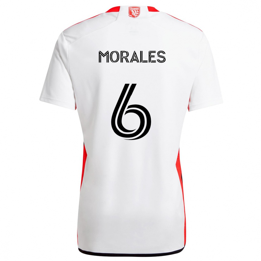 Hombre Fútbol Camiseta Alfredo Morales #6 Blanco Rojo 2ª Equipación 2024/25 Argentina