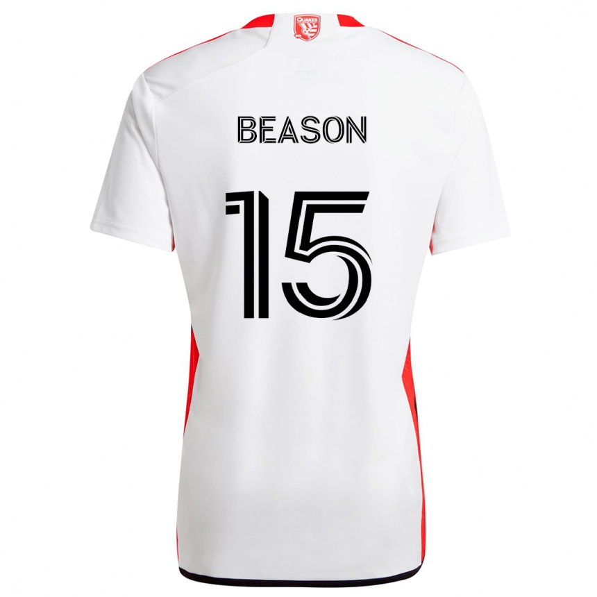 Hombre Fútbol Camiseta Tanner Beason #15 Blanco Rojo 2ª Equipación 2024/25 Argentina