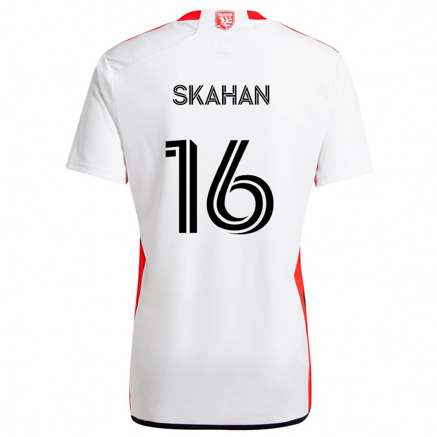 Hombre Fútbol Camiseta Jack Skahan #16 Blanco Rojo 2ª Equipación 2024/25 Argentina