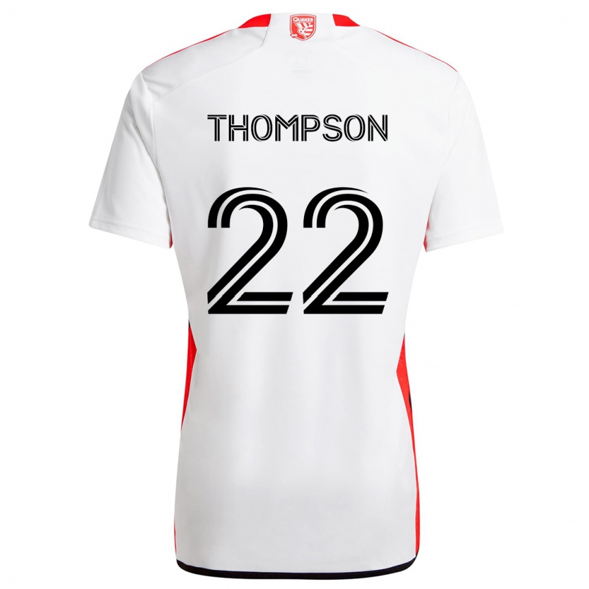 Hombre Fútbol Camiseta Tommy Thompson #22 Blanco Rojo 2ª Equipación 2024/25 Argentina