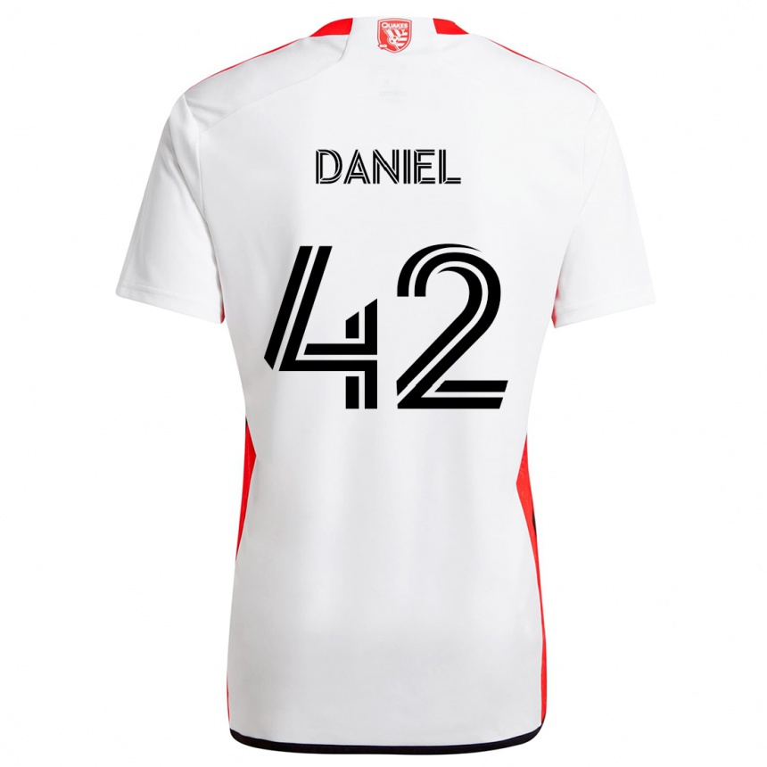 Hombre Fútbol Camiseta Daniel #42 Blanco Rojo 2ª Equipación 2024/25 Argentina