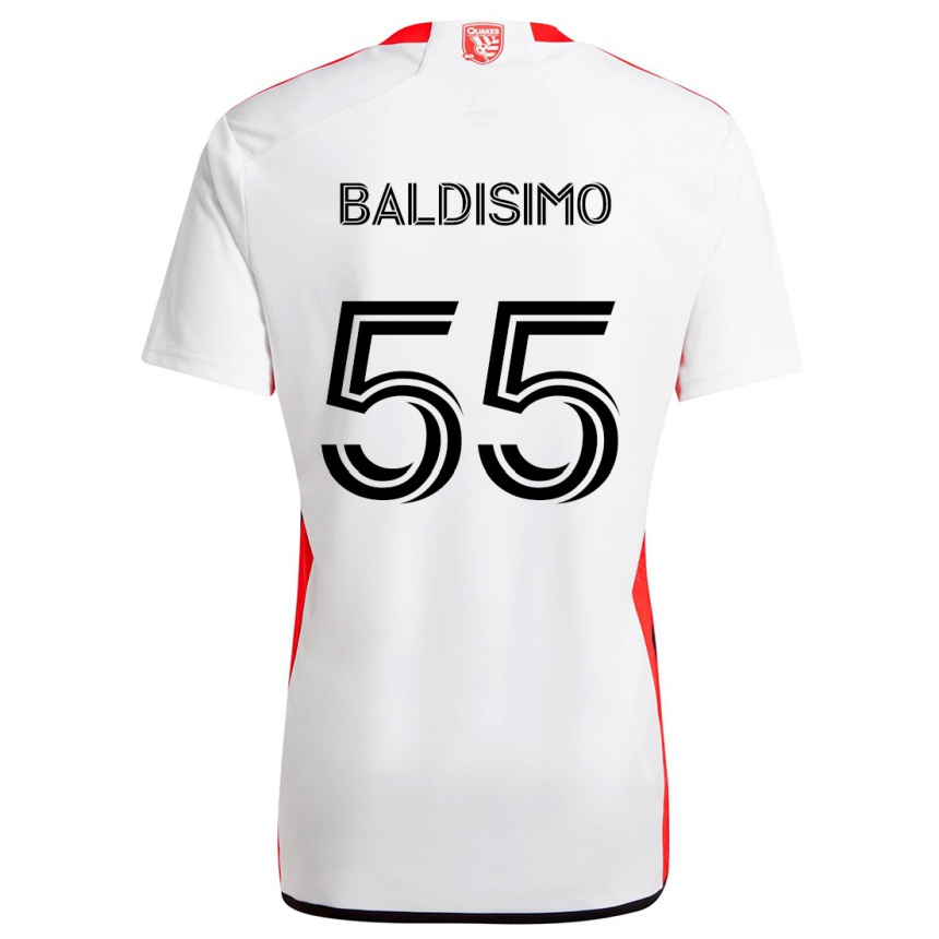 Hombre Fútbol Camiseta Michael Baldisimo #55 Blanco Rojo 2ª Equipación 2024/25 Argentina