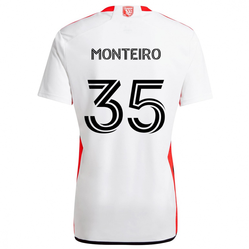 Hombre Fútbol Camiseta Jamiro Monteiro #35 Blanco Rojo 2ª Equipación 2024/25 Argentina