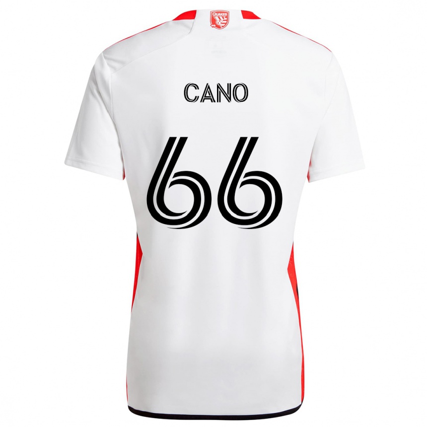 Hombre Fútbol Camiseta Alejandro Cano #66 Blanco Rojo 2ª Equipación 2024/25 Argentina